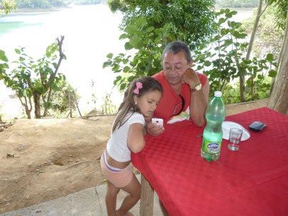 Ernesto shows a local girl